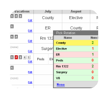 Cropped screenshot of the schedule editor